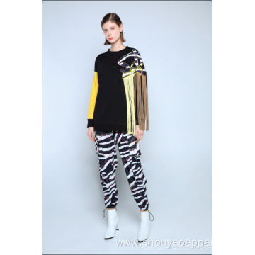 LADIES ZEBRA CROPPED JOGGERS